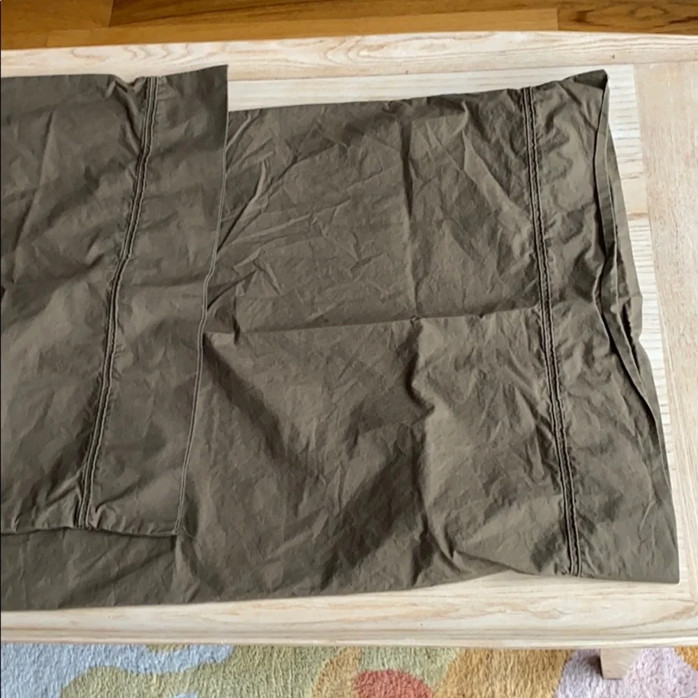 Calvin Klein Cotton Olive Green Pillowcases Set